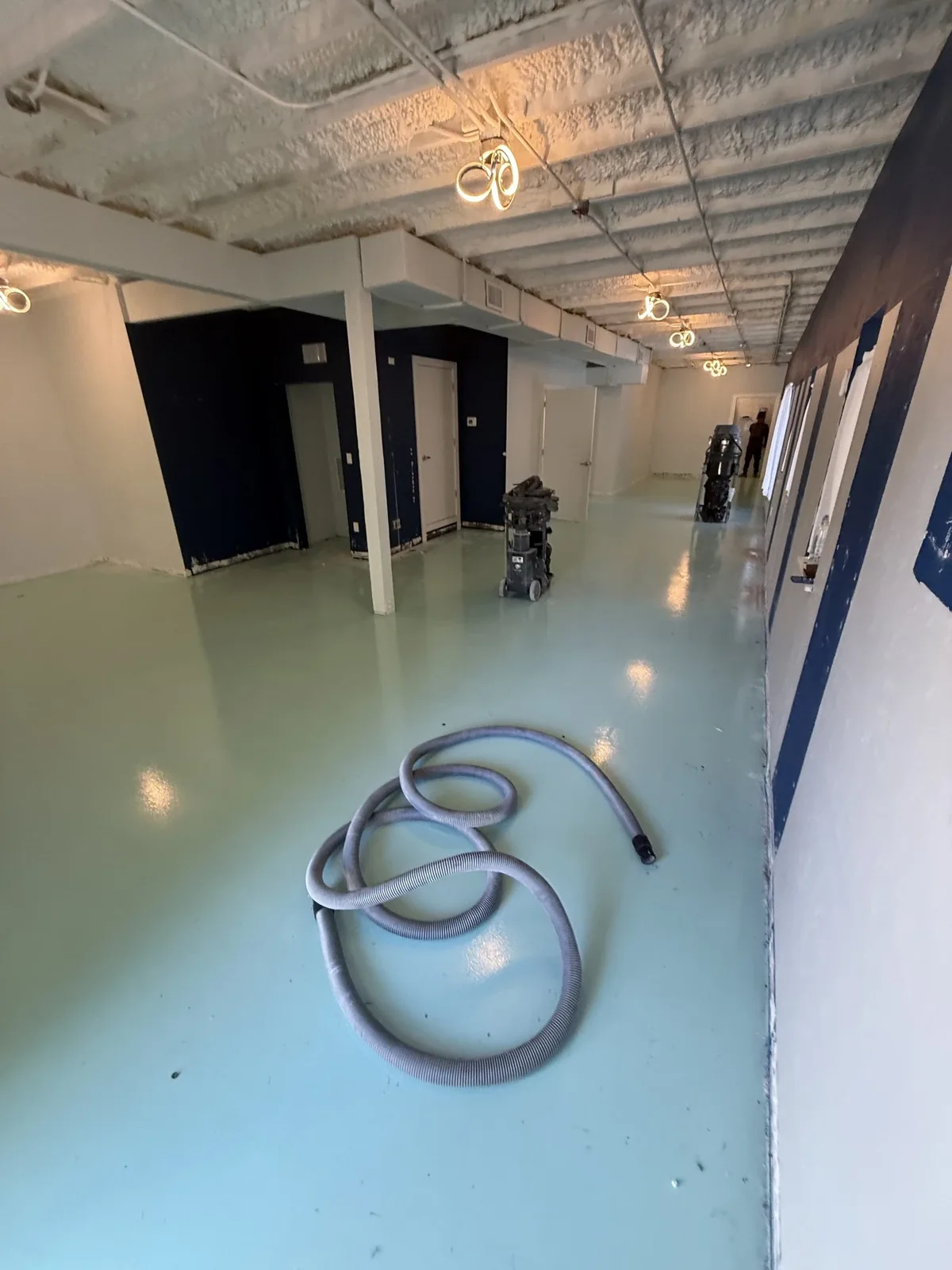 Commercial Metallic Epoxy BEFORE - Base Coat Prep Naples FL
