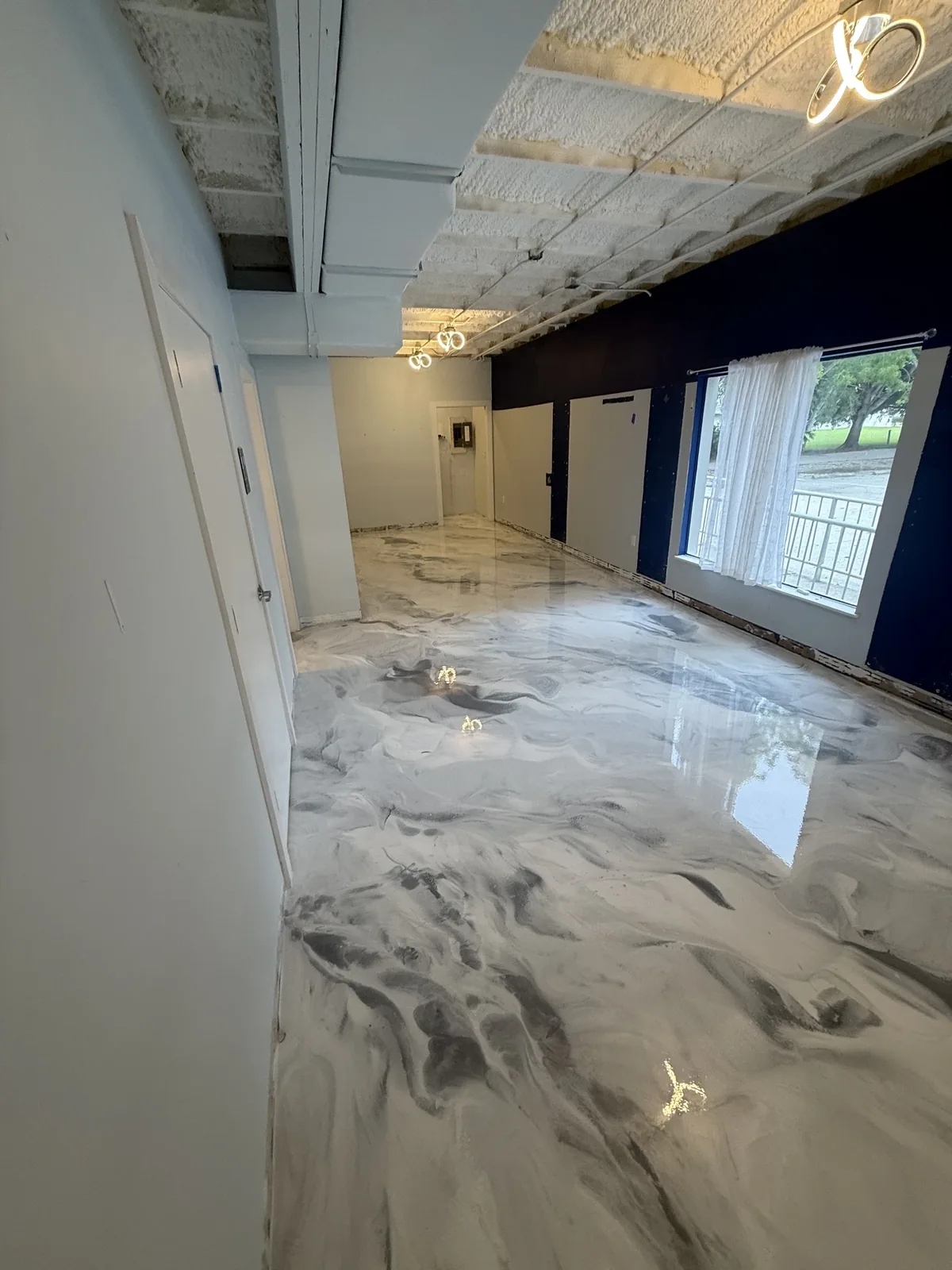White Pearl Metallic Epoxy Designer Floor - Naples FL