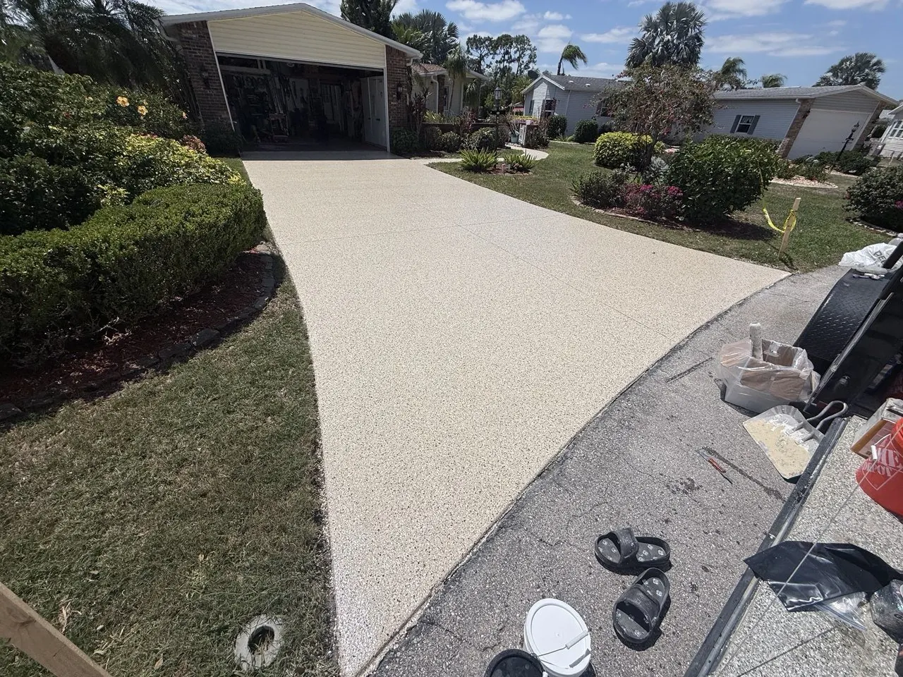 Full Driveway to Garage - Flake Exterior System