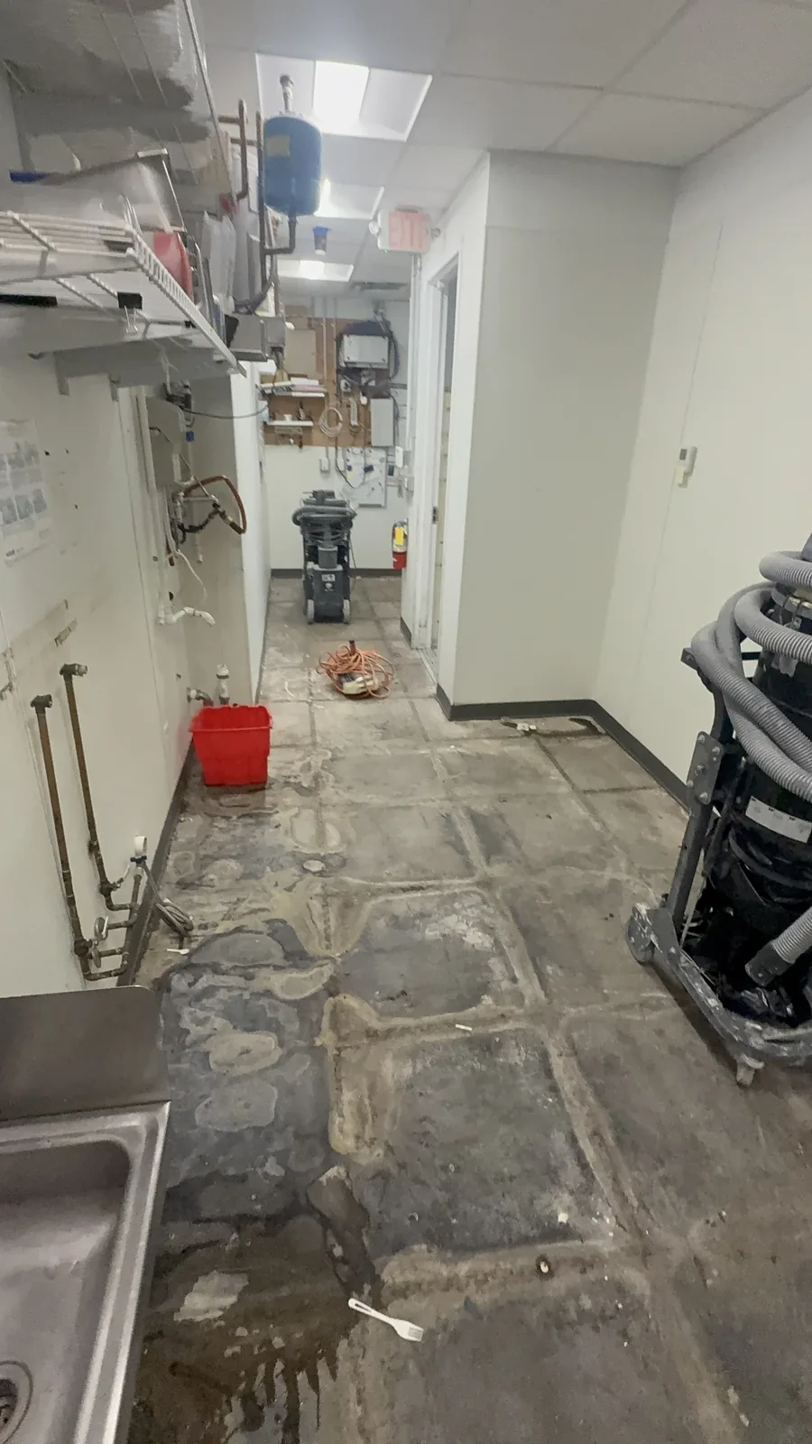 Ice Cream Shop Floor BEFORE - Failing Tile Naples FL