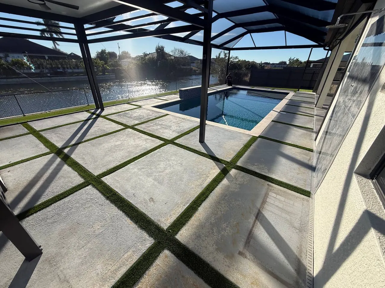 Pool deck surface preparation Fort Myers FL - before coating application