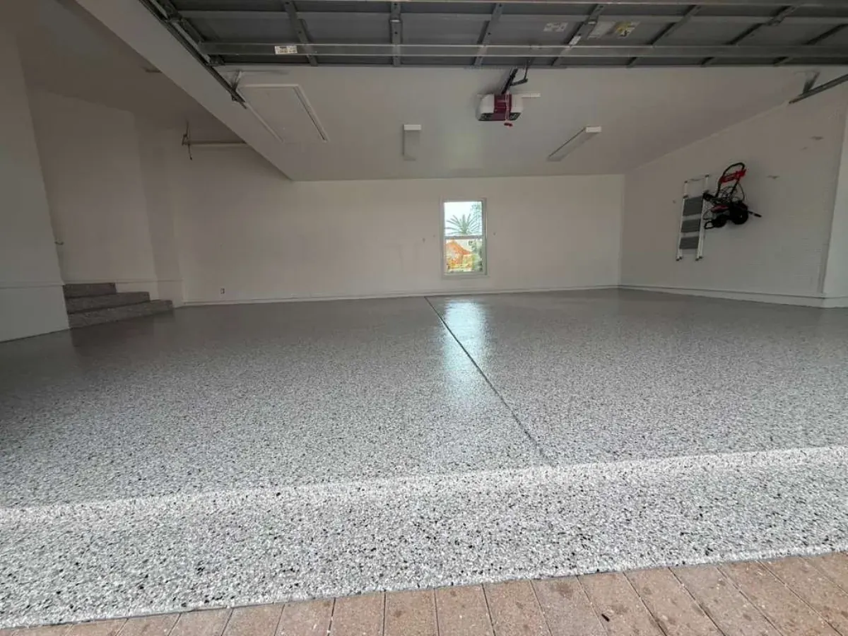 Garage flake floor coating Naples FL - Torginol decorative chip system