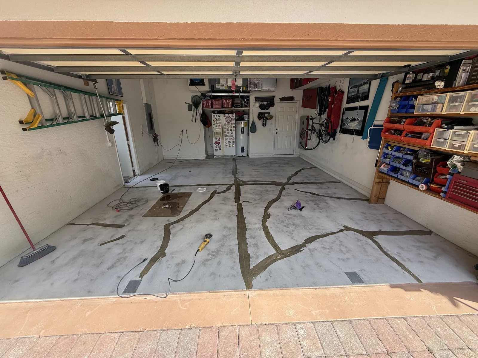 Garage Crack Repair - Epoxy Filler Naples FL