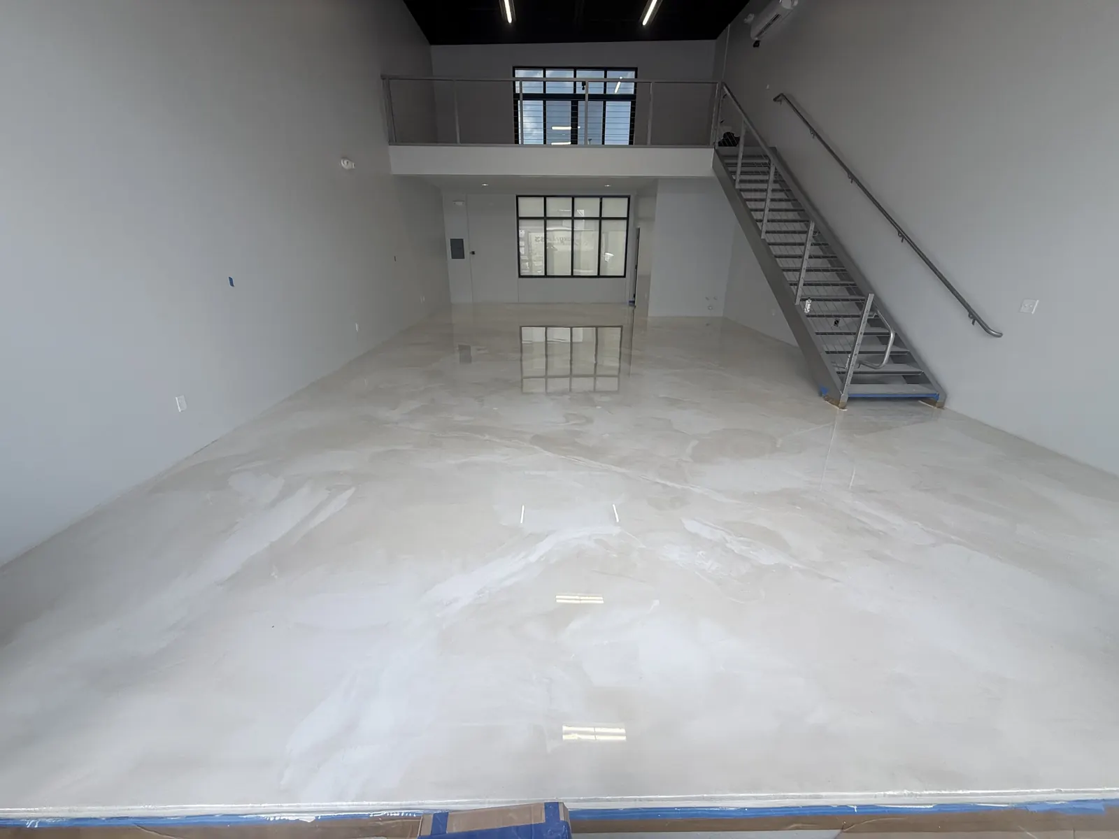 White & Pearl Metallic Epoxy Loft Floor Naples FL
