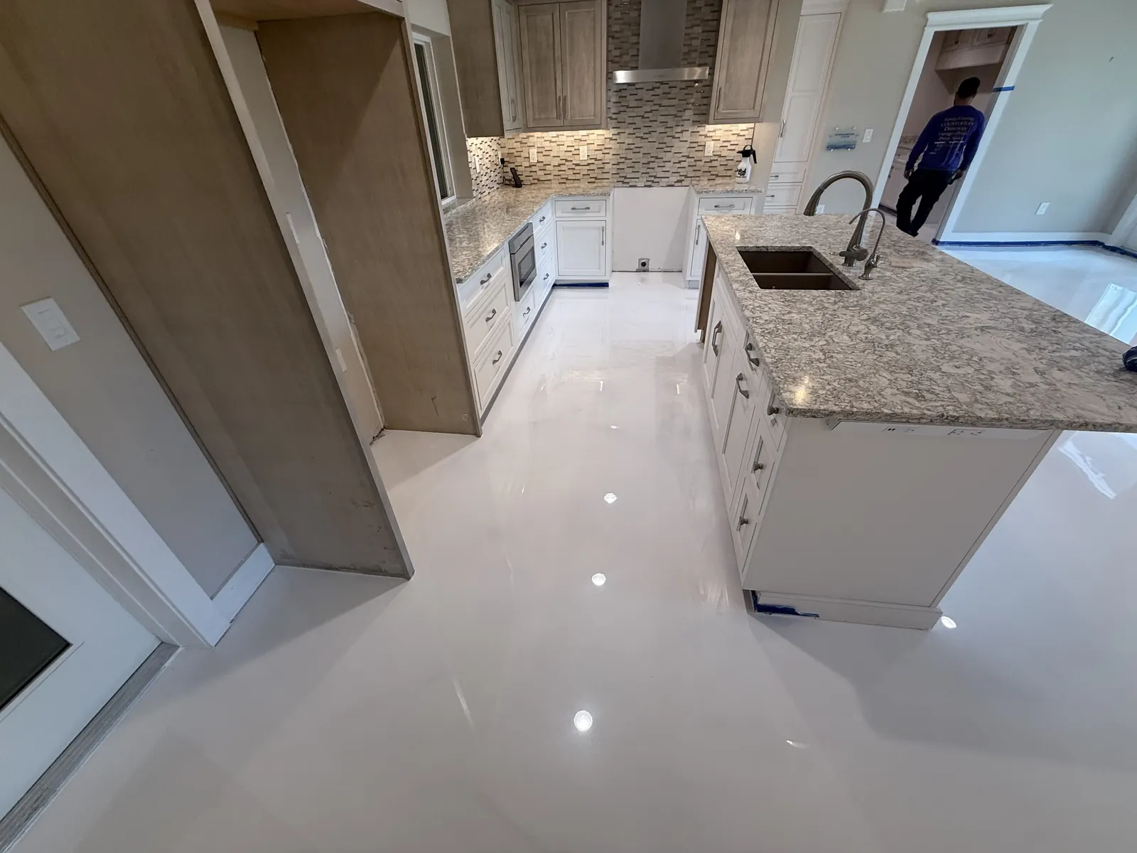 White Metallic Epoxy Kitchen - Naples FL