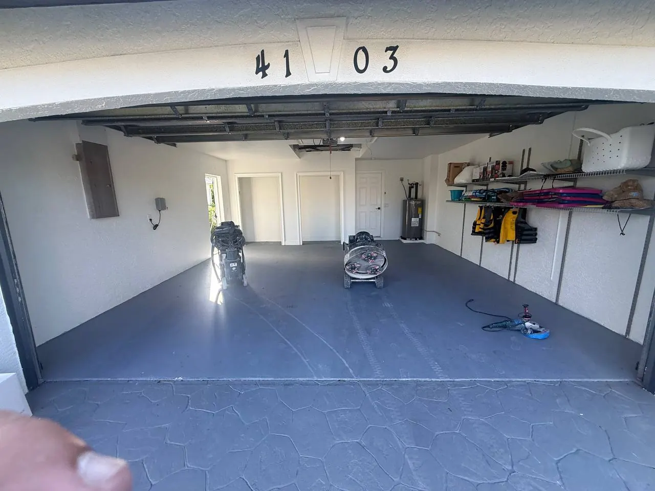 Garage BEFORE Tidal Wave Installation - Cape Coral FL